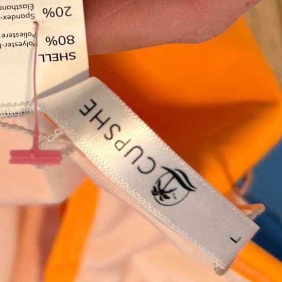 Cupshe High-Waist Bikini Bottoms in Bright Orange size large NWT new - Picture 3 of 8